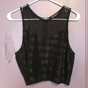 Beautiful mesh sparkly crop top